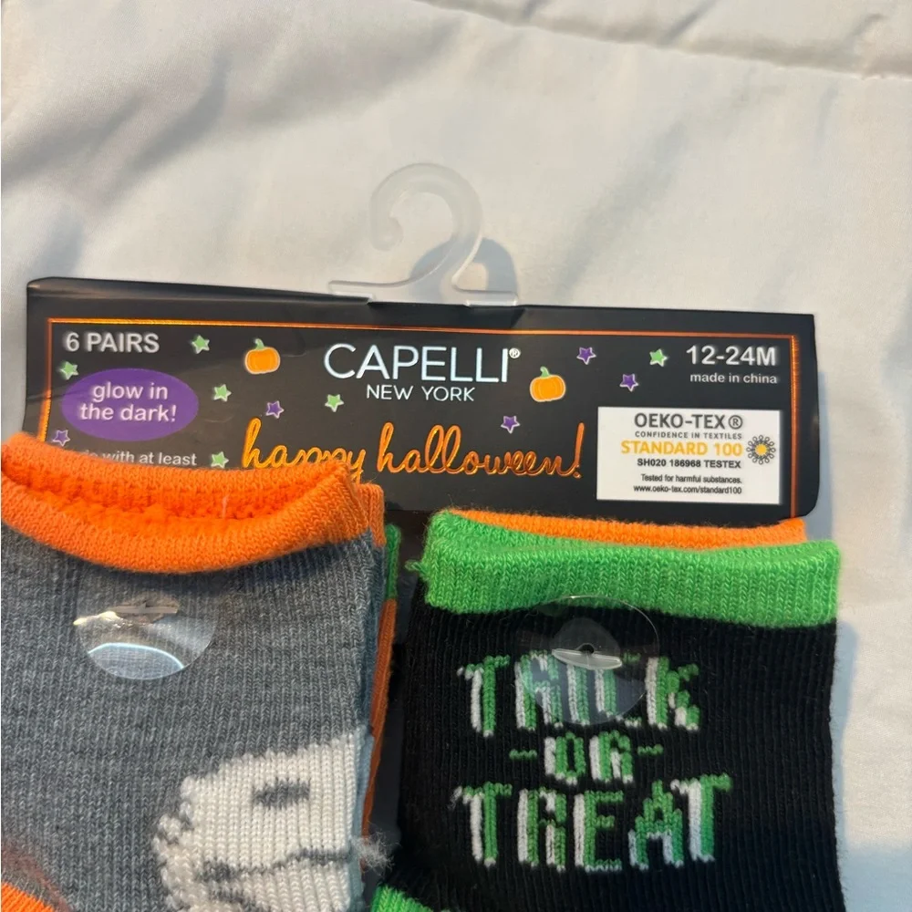 NEW Capelli of New York Toddler Halloween Socks 6 pairs Size 12-24 Months